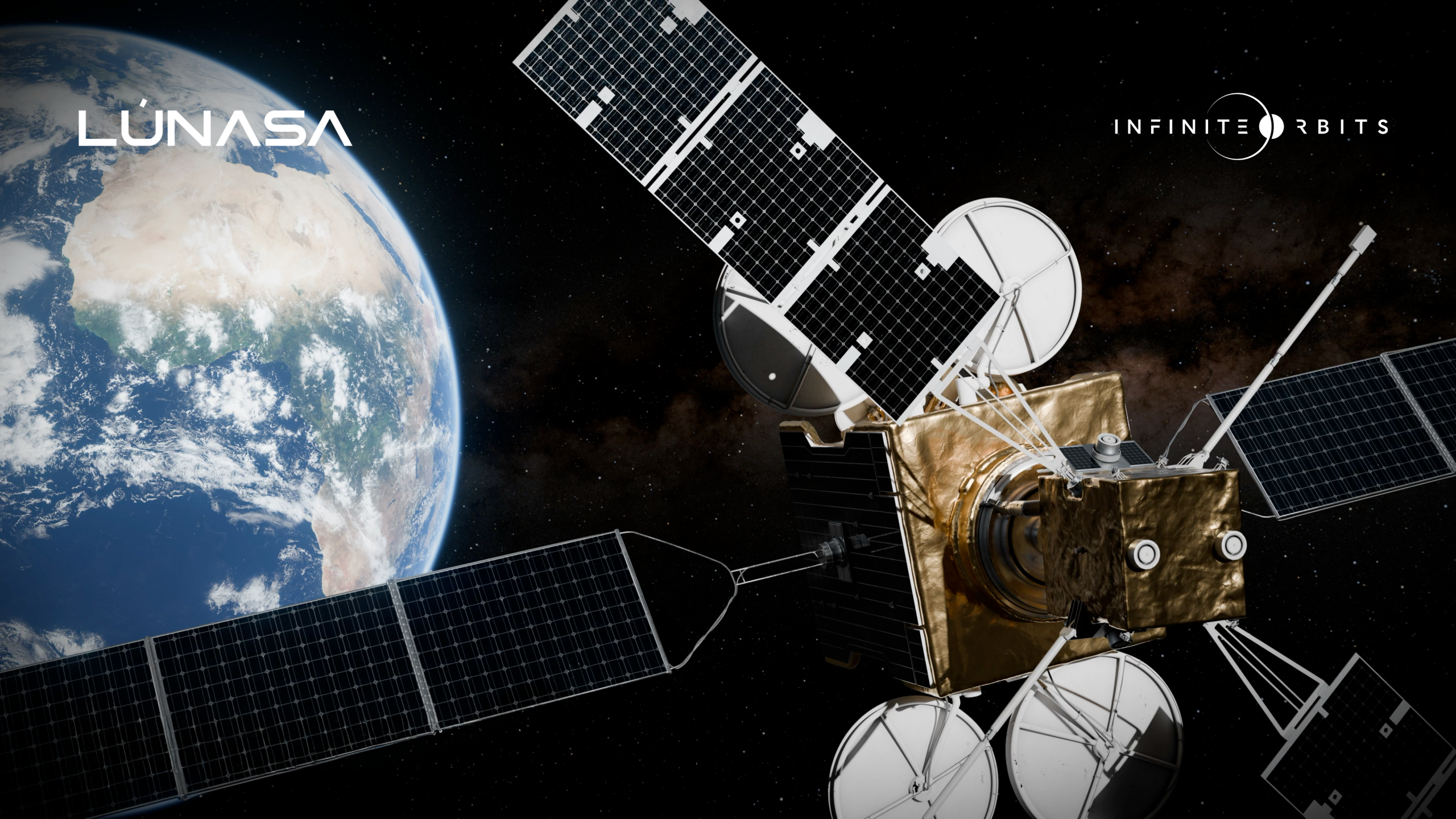 Infinite Orbits and Lúnasa spacecraft illustration